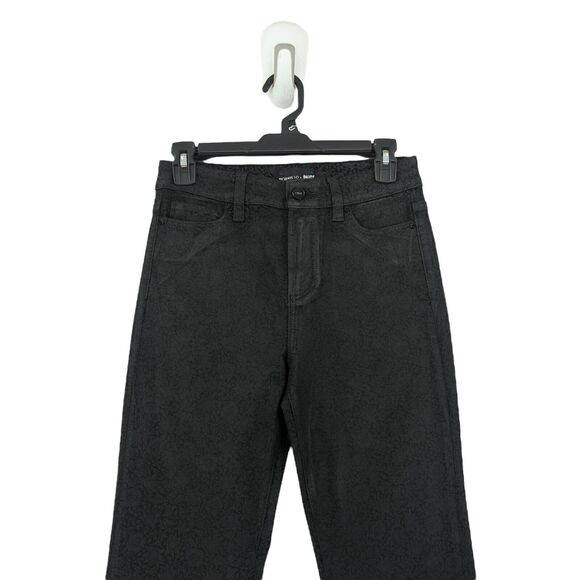 Morris Co x Paige Women 23 High Rise Manhattan Jeans Black Mallow Floral Coated - Picture 3 of 9